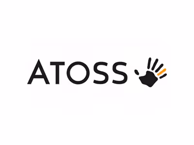 Atos Logo mit Hand Symbol